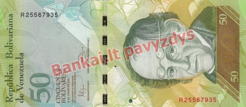 50 Bolivarų banknoto priekinė pusė