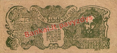 100 Dongų banknoto priekinė pusė