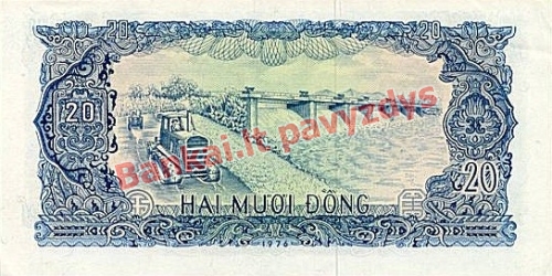 20 Dongų banknoto galinė pusė