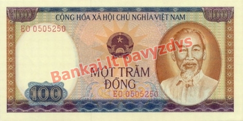 100 Dongų banknoto priekinė pusė