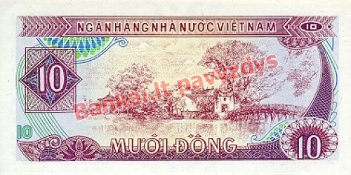 10 Dongų banknoto galinė pusė