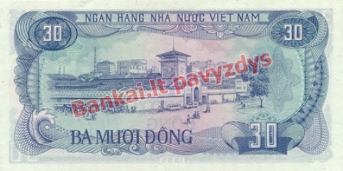 30 Dongų banknoto galinė pusė