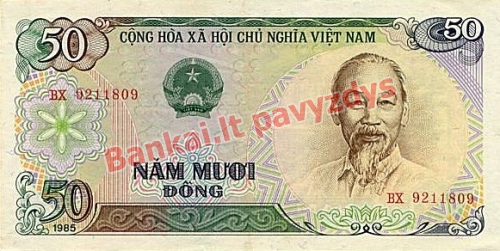 50 Dongų banknoto priekinė pusė