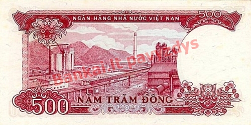500 Dongų banknoto galinė pusė