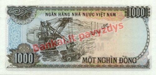 1000 Dongų banknoto galinė pusė