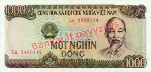 1000 Dongų banknoto priekinė pusė