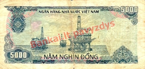 5000 Dongų banknoto galinė pusė