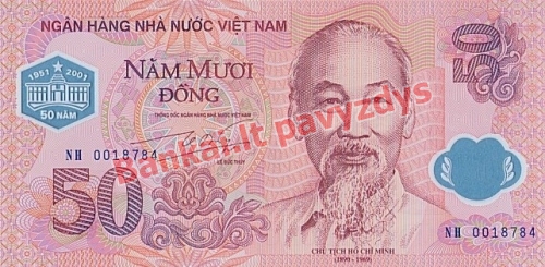 50 Dongų banknoto priekinė pusė