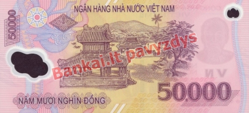 50000 Dongų banknoto galinė pusė