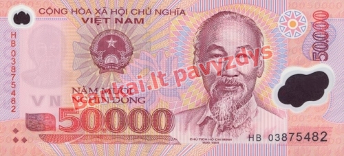 50000 Dongų banknoto priekinė pusė