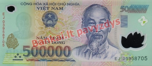 500000 Dongų banknoto priekinė pusė