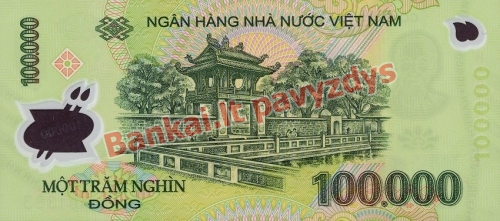 100000 Dongų banknoto galinė pusė