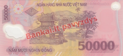 50000 Dongų banknoto galinė pusė