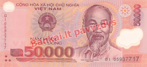 50000 Dongų banknoto priekinė pusė