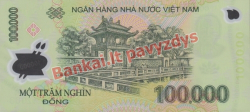 100000 Dongų banknoto galinė pusė