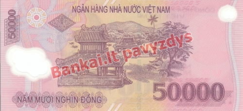 50000 Dongų banknoto galinė pusė