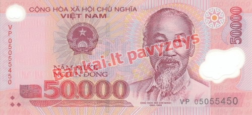 50000 Dongų banknoto priekinė pusė