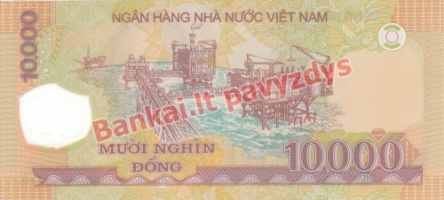 10000 Dongų banknoto galinė pusė