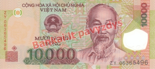 10000 Dongų banknoto priekinė pusė