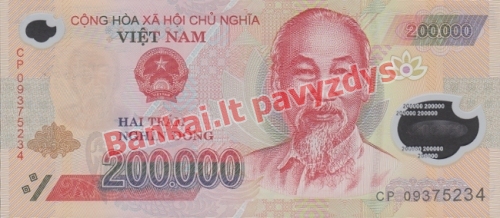 200000 Dongų banknoto priekinė pusė