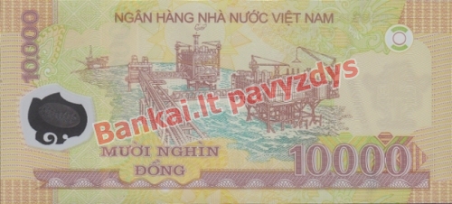 10000 Dongų banknoto galinė pusė