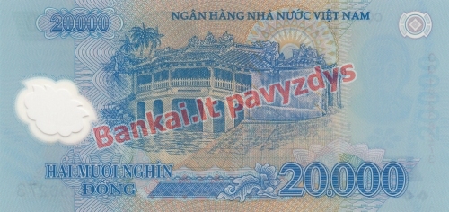 20000 Dongų banknoto galinė pusė