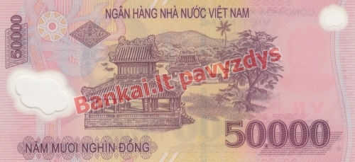 50000 Dongų banknoto galinė pusė