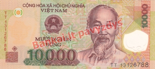 10000 Dongų banknoto priekinė pusė