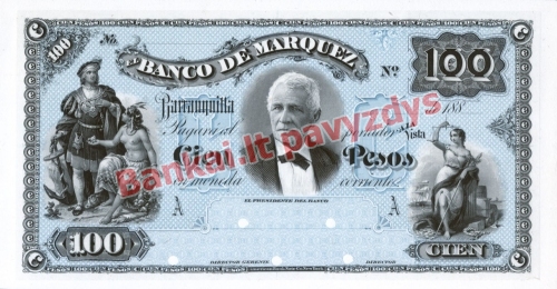 100 Pesų banknoto priekinė pusė
