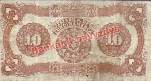 10 Pesų banknoto galinė pusė