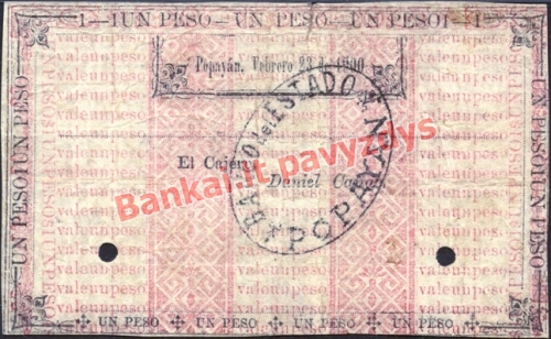 1 Peso banknoto galinė pusė