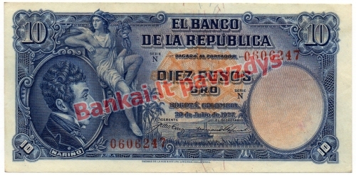 10 Pesų banknoto priekinė pusė