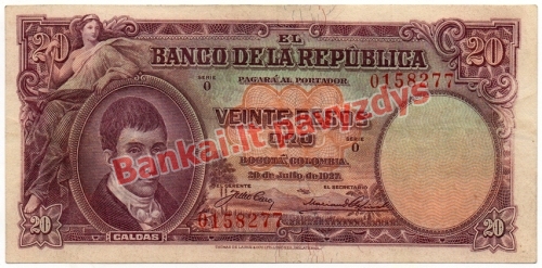 20 Pesų banknoto priekinė pusė
