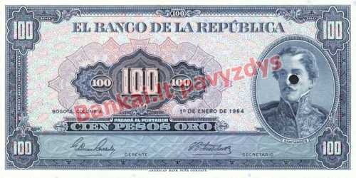 100 Pesų banknoto priekinė pusė