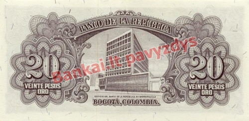 20 Pesos  banknoto galinė pusė