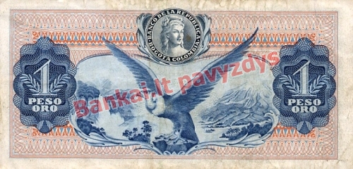 1 Peso banknoto galinė pusė