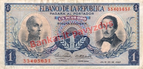1 Peso banknoto priekinė pusė
