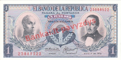 1 Peso banknoto priekinė pusė