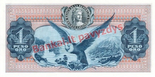 1 Peso banknoto galinė pusė
