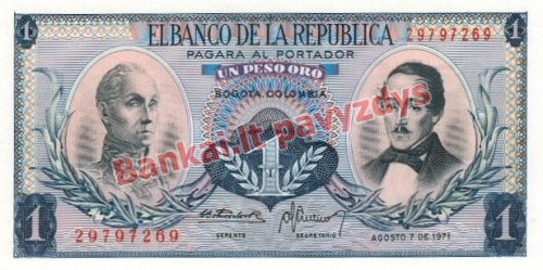 1 Peso banknoto priekinė pusė