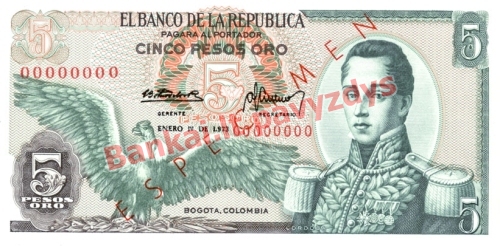 5 Pesų banknoto priekinė pusė