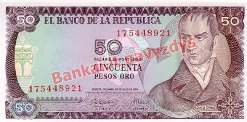 50 Pesų banknoto priekinė pusė
