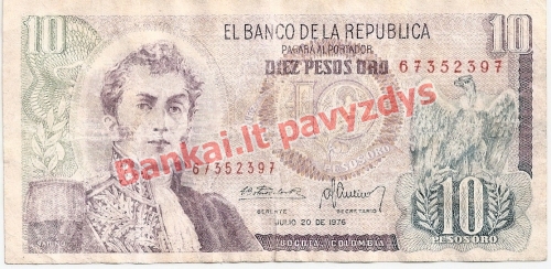 10 Pesų banknoto priekinė pusė