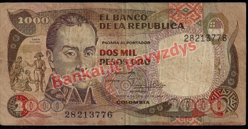 2000 Pesų banknoto priekinė pusė