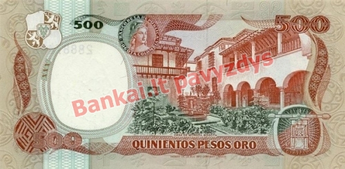 500 Pesos  banknoto galinė pusė