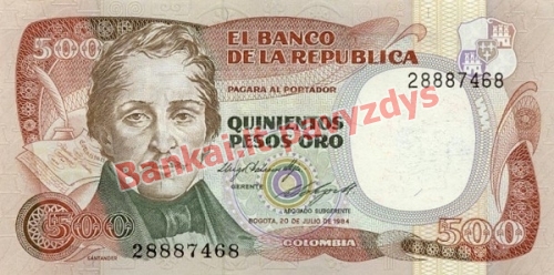 500 Pesos  banknoto priekinė pusė