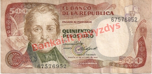500 Pesų banknoto priekinė pusė