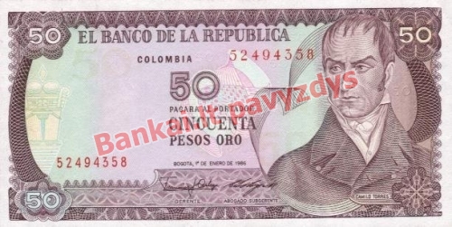 50 Pesų banknoto priekinė pusė