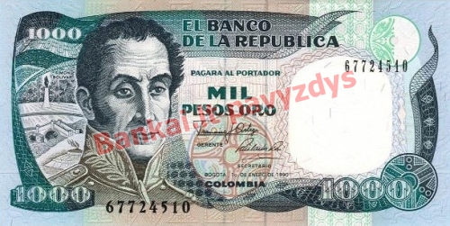 1000 Pesų banknoto priekinė pusė
