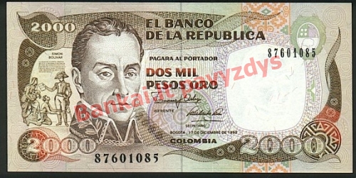 2000 Pesų banknoto priekinė pusė